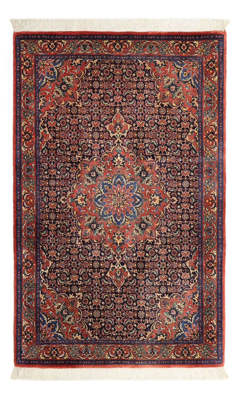 Tapis persan - Bidjar - 142 x 90 cm - rouge foncé