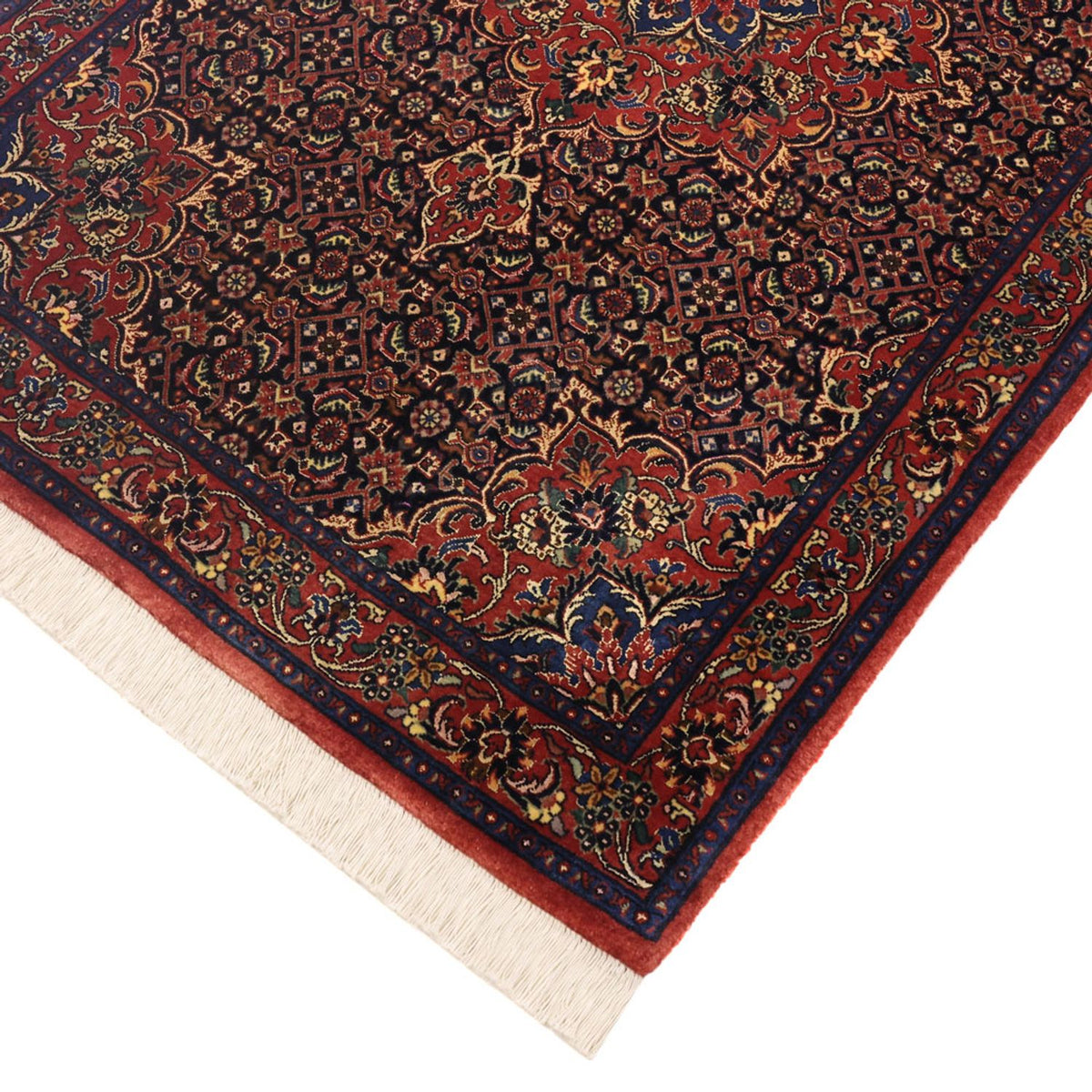 Tapis persan - Bidjar - 142 x 90 cm - rouge foncé
