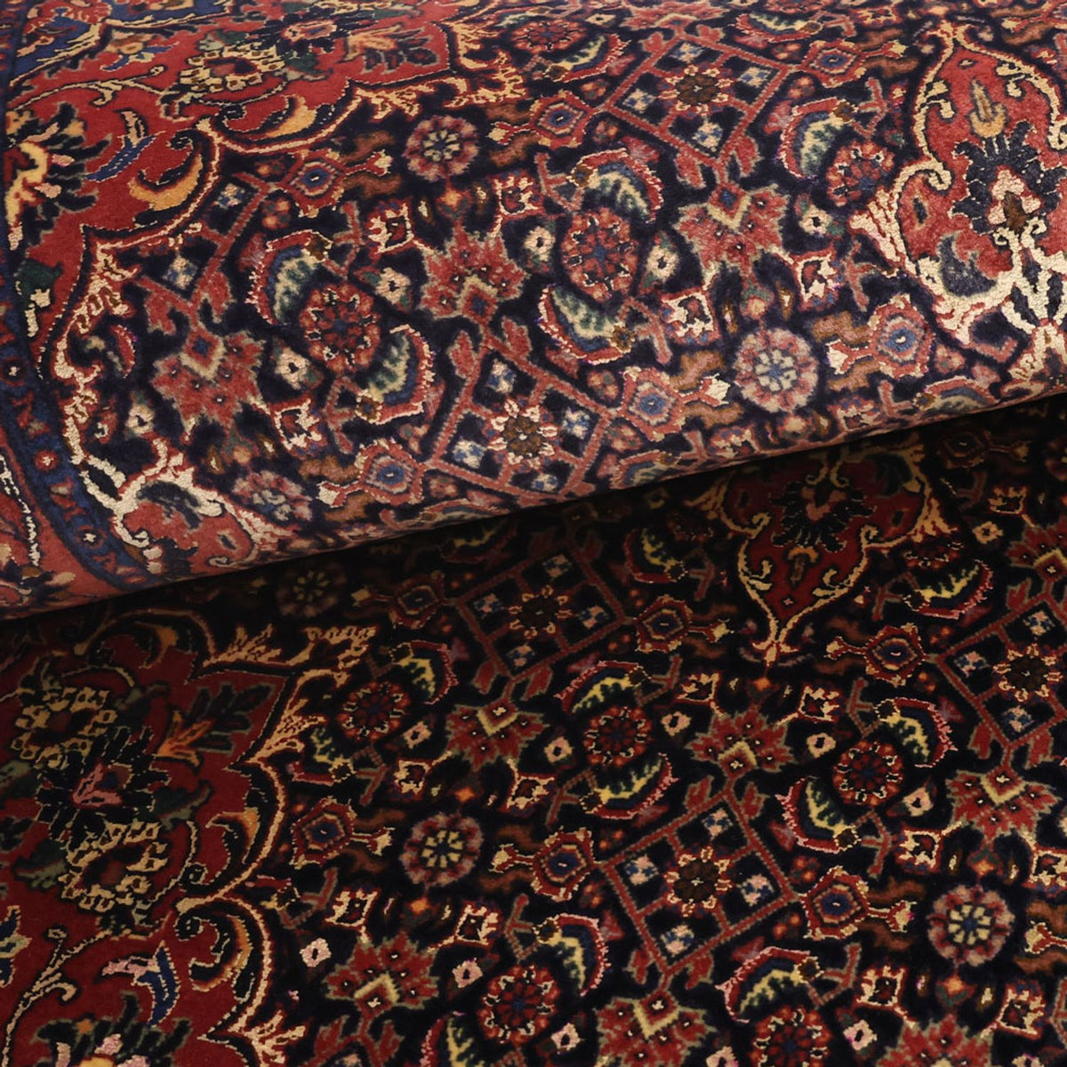 Tapis persan - Bidjar - 142 x 90 cm - rouge foncé