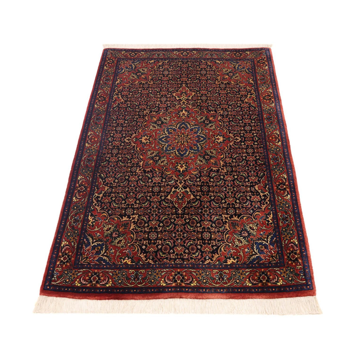Tapis persan - Bidjar - 142 x 90 cm - rouge foncé