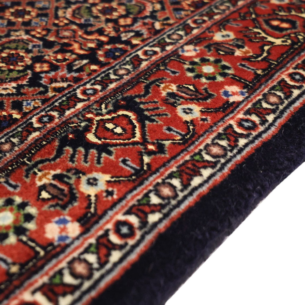 Tapis persan - Bidjar - 144 x 75 cm - rouge foncé