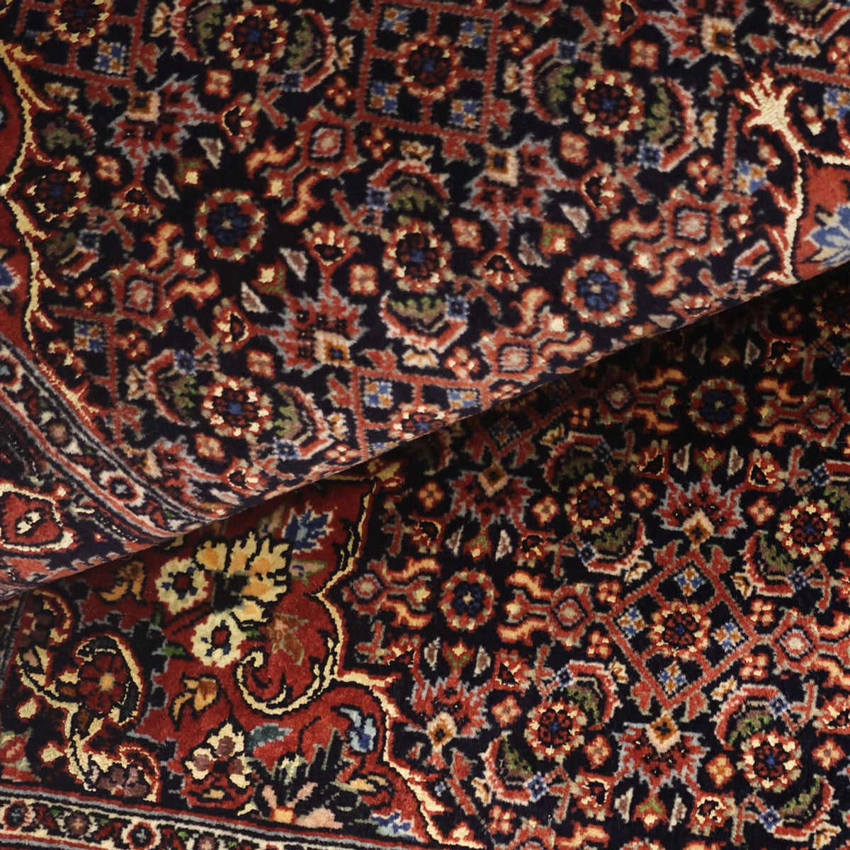 Tapis persan - Bidjar - 144 x 75 cm - rouge foncé