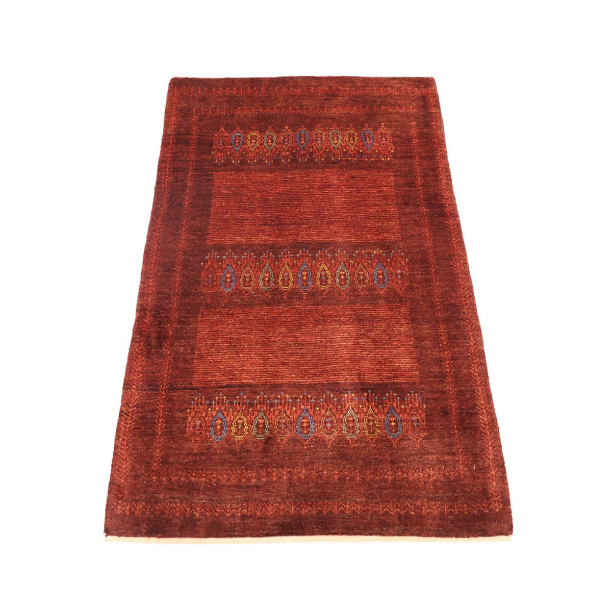 Tapis Gabbeh - Persan Kashkuli - 131 x 82 cm - rouge foncé