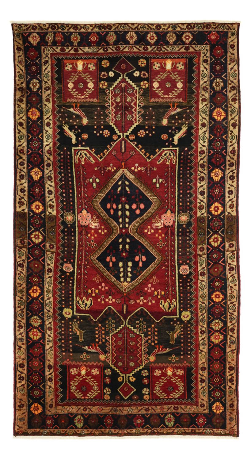Tapis persan - Nomadic - 285 x 150 cm - rouge foncé