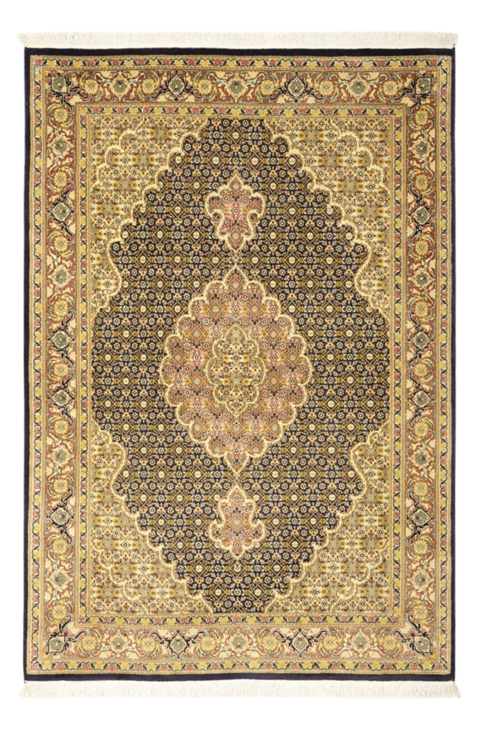 Tapis persan - Tabriz - Royal - 148 x 100 cm - bleu foncé