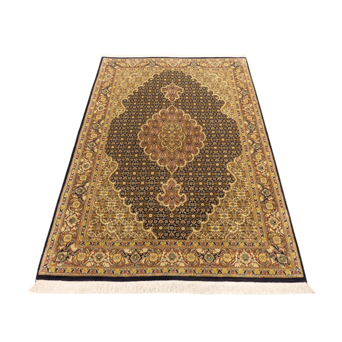 Tapis persan - Tabriz - Royal - 148 x 100 cm - bleu foncé