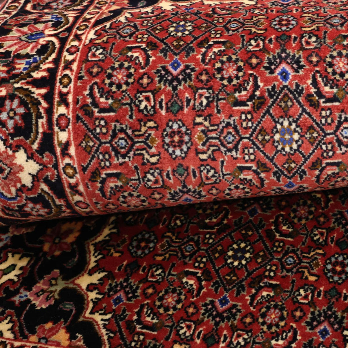 Tapis persan - Bidjar - 144 x 73 cm - rouge foncé