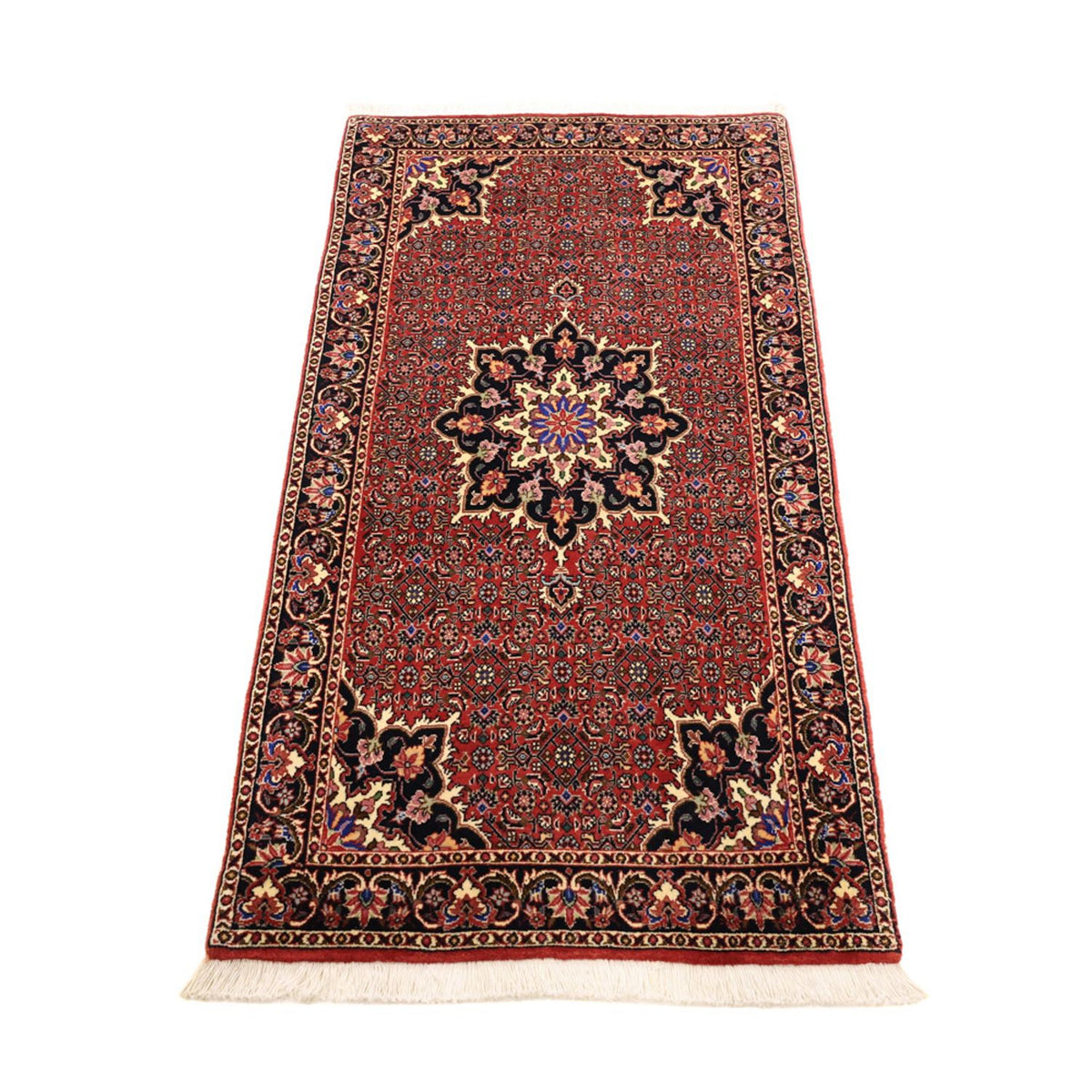 Tapis persan - Bidjar - 144 x 73 cm - rouge foncé