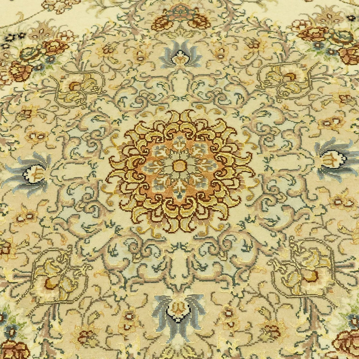 Tapis persan - Tabriz - Premium - Chaîne de soie - 206 x 145 cm - beige