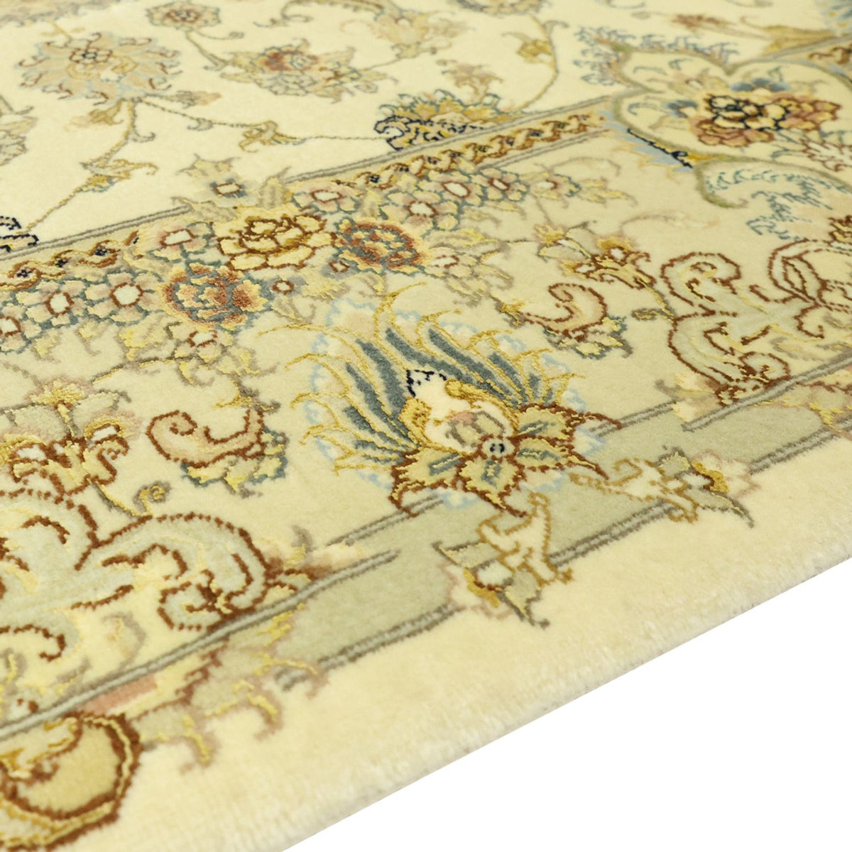 Tapis persan - Tabriz - Premium - Chaîne de soie - 206 x 145 cm - beige
