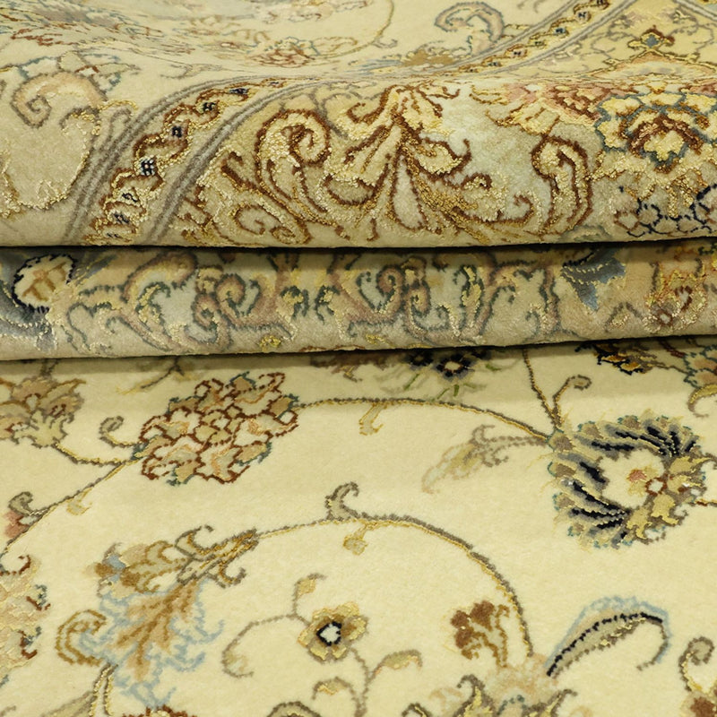 Tapis persan - Tabriz - Premium - Chaîne de soie - 206 x 145 cm - beige