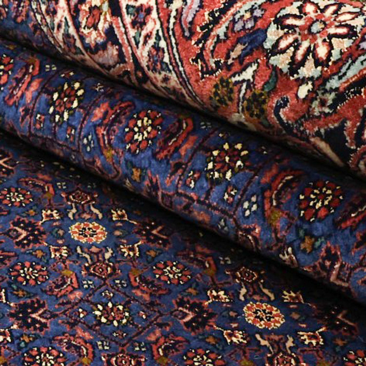 Tapis persan - Bidjar - Royal - 286 x 255 cm - bleu foncé