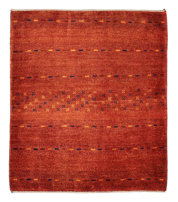Tapis Gabbeh - Persan Kashkuli carré  - 111 x 101 cm - rouge foncé