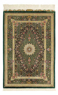 Tapis persan - Ghom - Royal - 156 x 99 cm - beige foncé