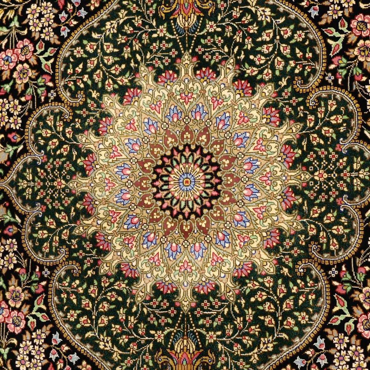 Tapis persan - Ghom - Royal - 156 x 99 cm - beige foncé