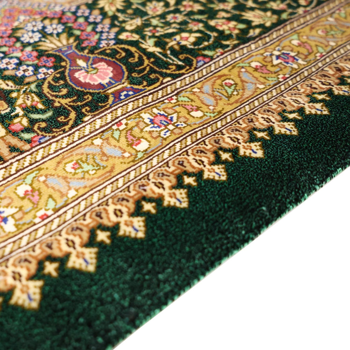 Tapis persan - Ghom - Royal - 156 x 99 cm - beige foncé