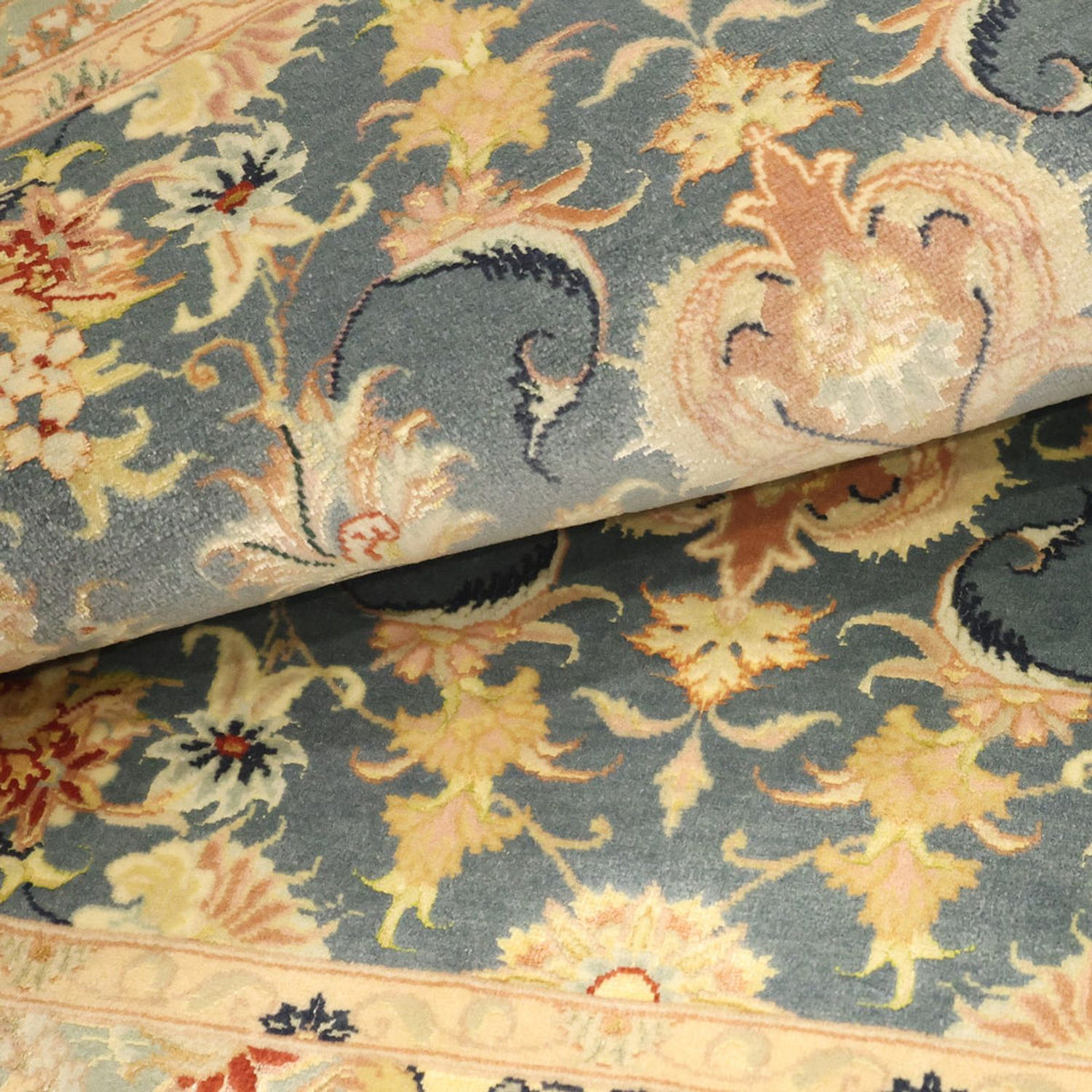 Tapis persan - Tabriz - Royal - 118 x 81 cm - bleu clair