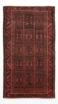 Tapis Belutsch - 205 x 117 cm - rouge foncé