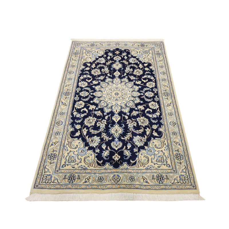 Tapis persan - Nain - Royal - 152 x 87 cm - bleu foncé