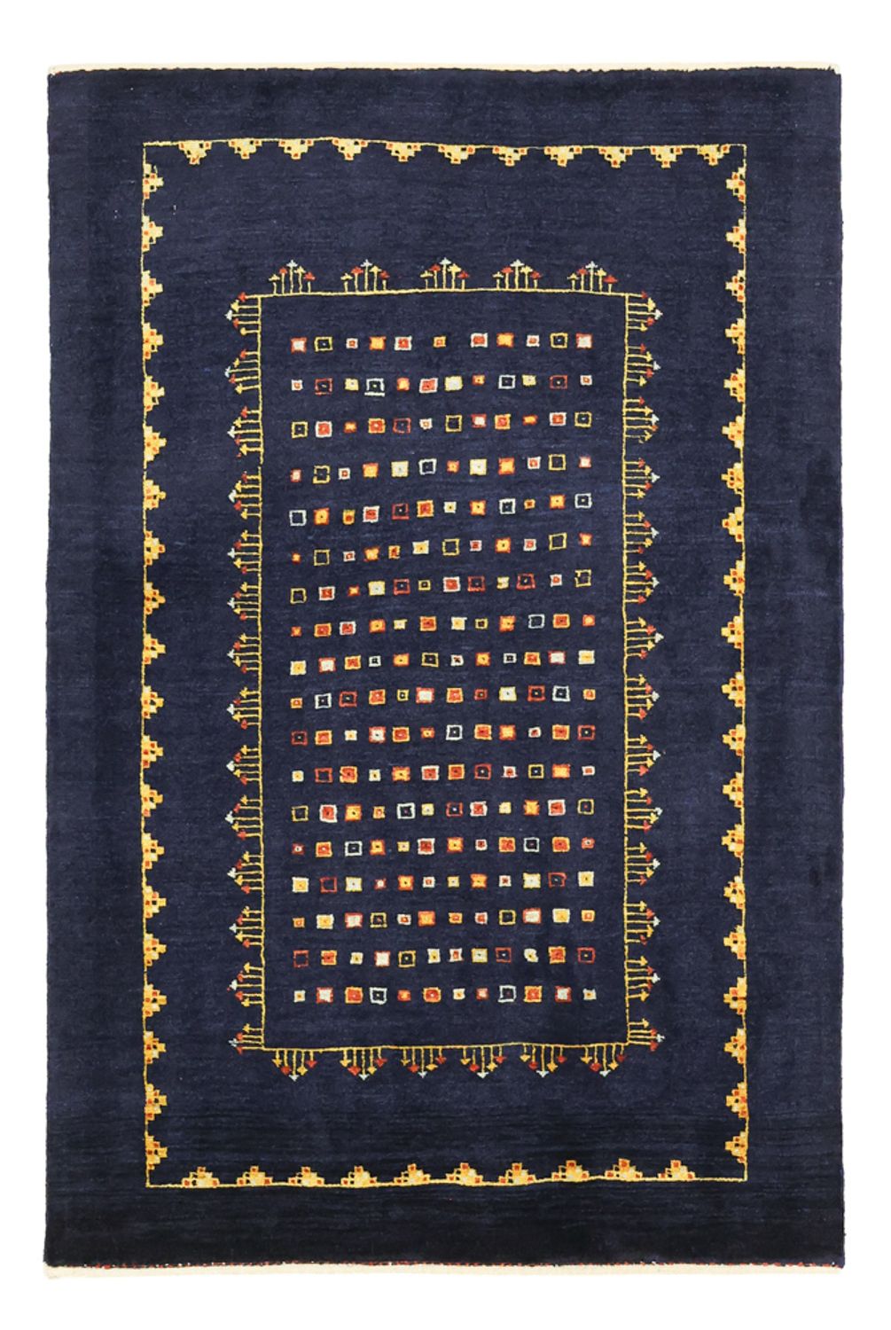 Tapis Gabbeh - Persan Kashkuli - 119 x 81 cm - bleu foncé