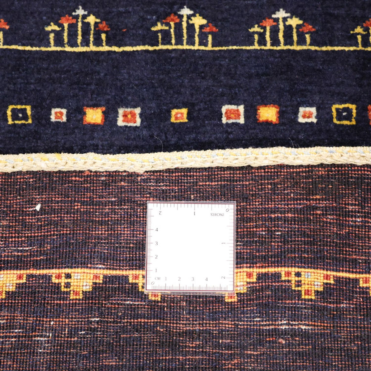Tapis Gabbeh - Persan Kashkuli - 119 x 81 cm - bleu foncé