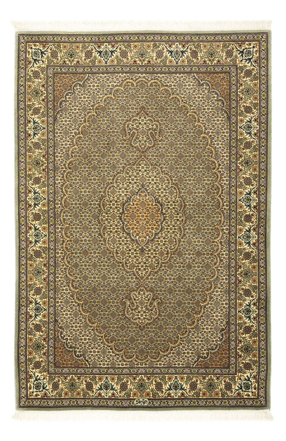 Tapis persan - Tabriz - Royal - 149 x 100 cm - vert olive