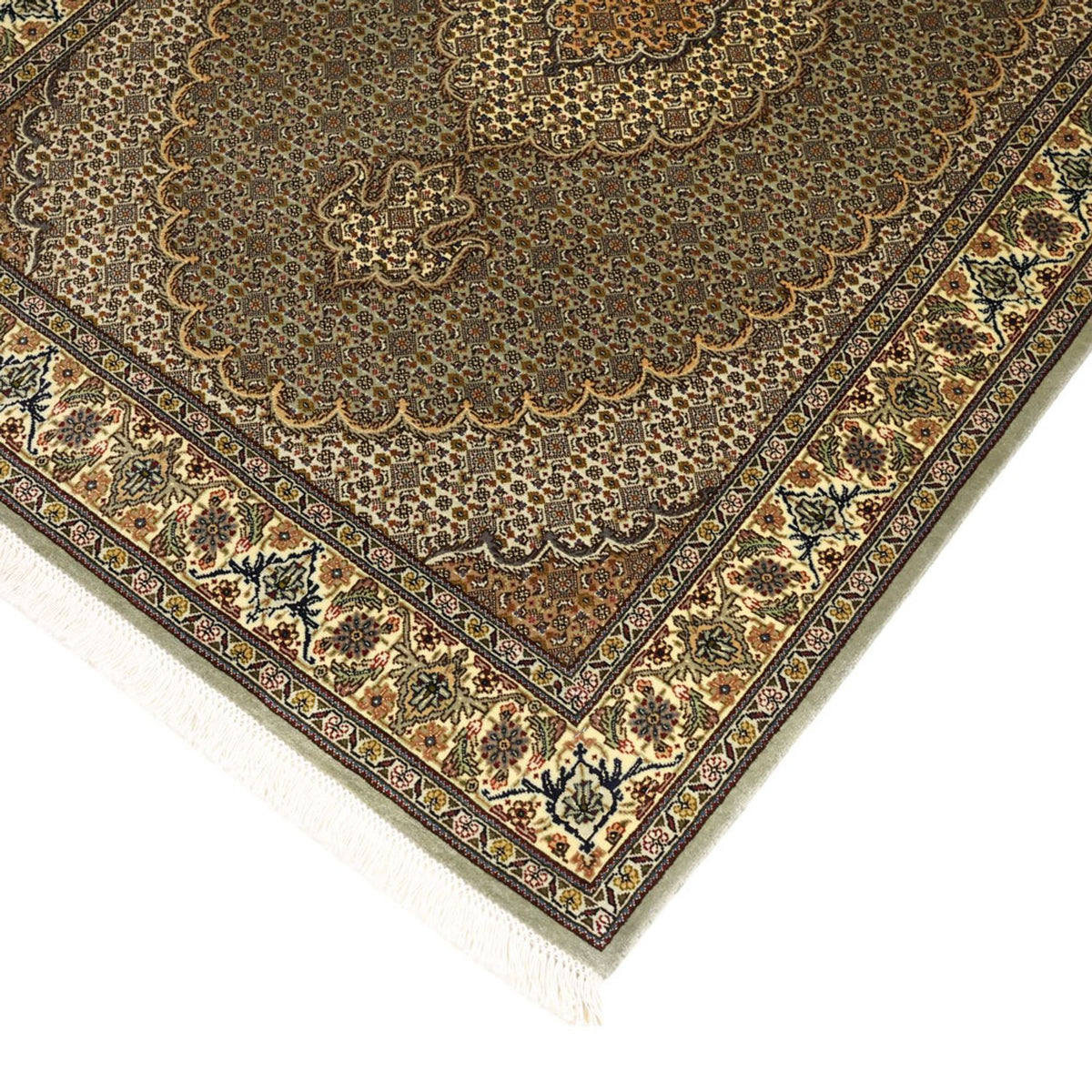 Tapis persan - Tabriz - Royal - 149 x 100 cm - vert olive