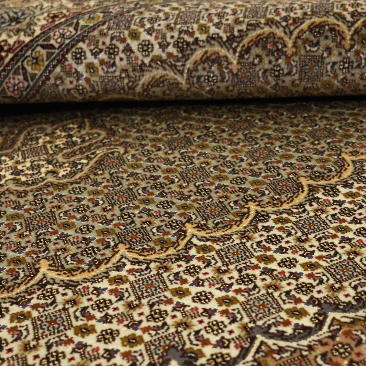 Tapis persan - Tabriz - Royal - 149 x 100 cm - vert olive