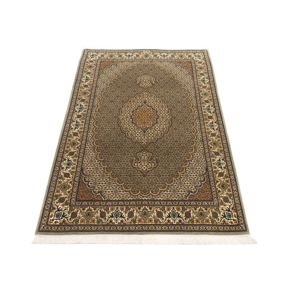 Tapis persan - Tabriz - Royal - 149 x 100 cm - vert olive