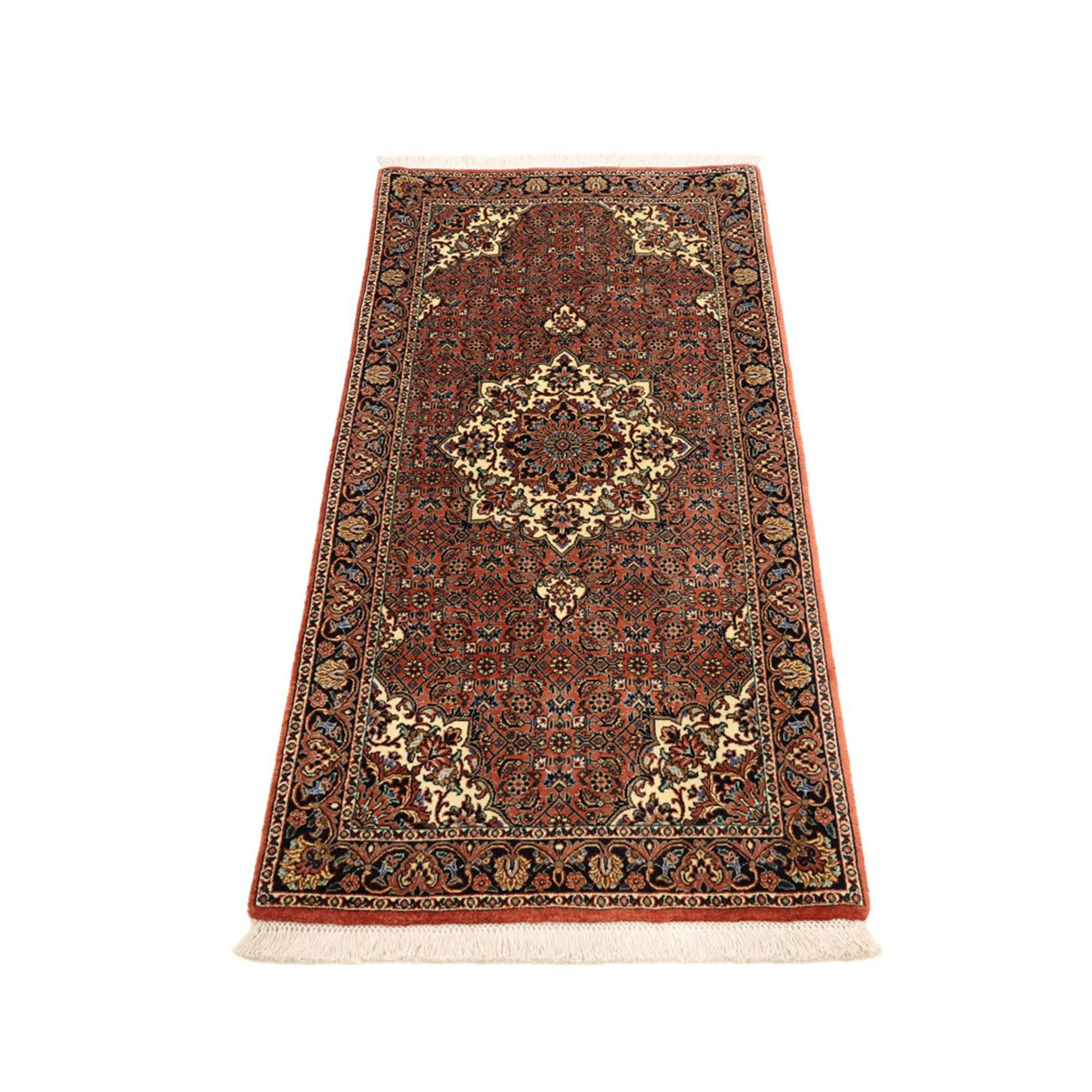 Tapis persan - Bidjar - 141 x 71 cm - rouge foncé