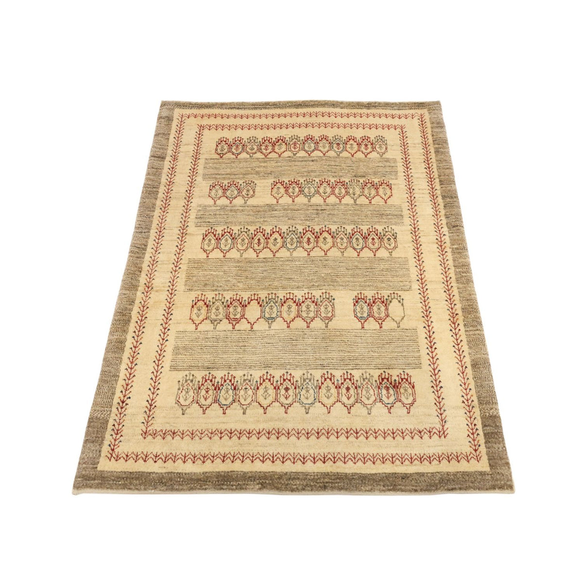 Tapis Gabbeh - Persan Kashkuli - 125 x 87 cm - beige