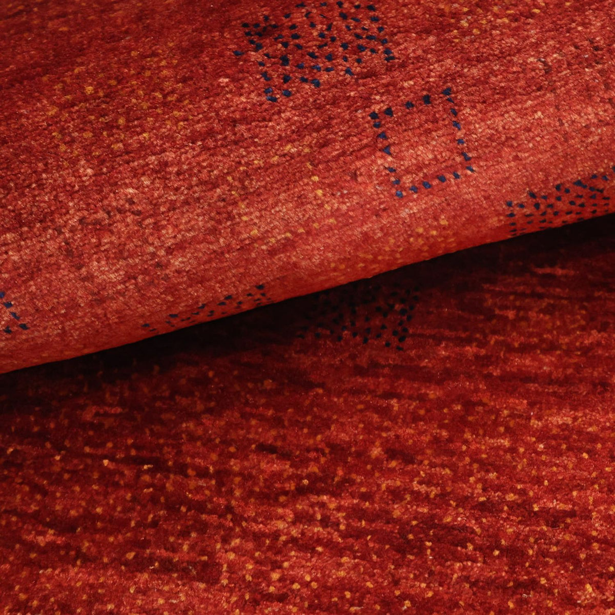 Tapis Gabbeh - Persan Kashkuli carré  - 112 x 101 cm - rouge foncé