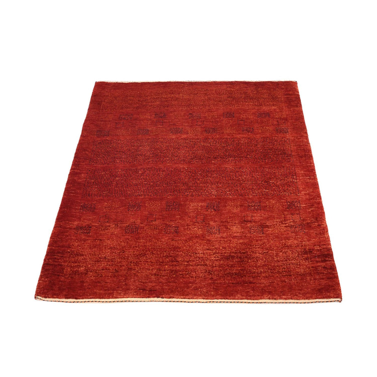 Tapis Gabbeh - Persan Kashkuli carré  - 112 x 101 cm - rouge foncé