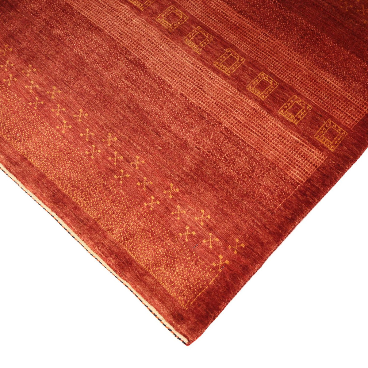 Tapis Gabbeh - Persan Kashkuli - 113 x 97 cm - rouge