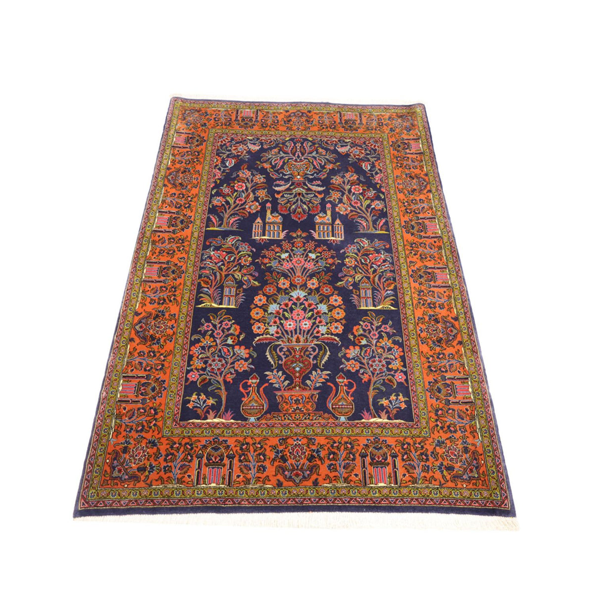 Tapis persan - Classique - 161 x 110 cm - bleu foncé