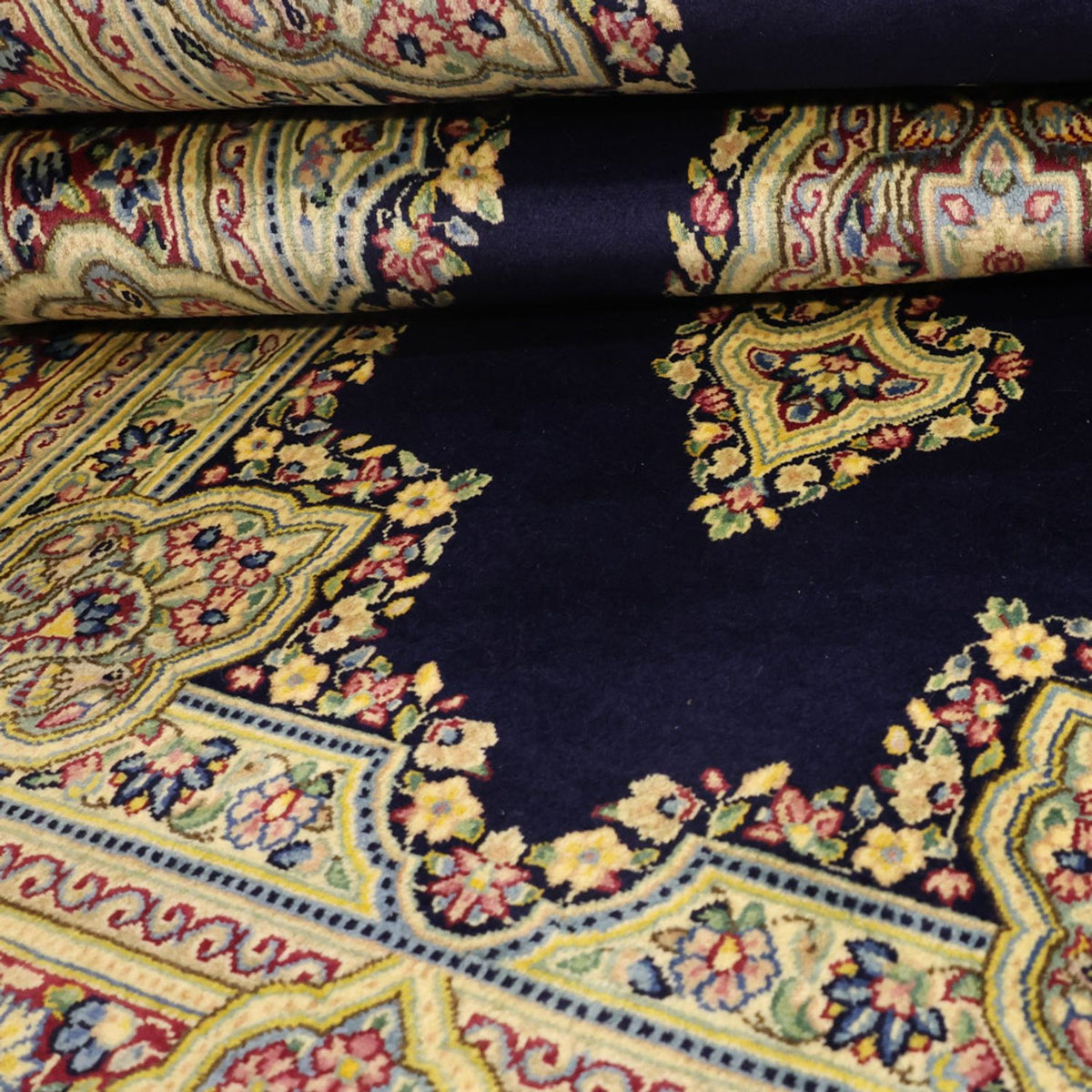 Tapis persan - Classique - Royal - 147 x 90 cm - bleu foncé