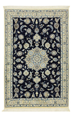 Tapis persan - Nain - Royal - 136 x 86 cm - bleu foncé
