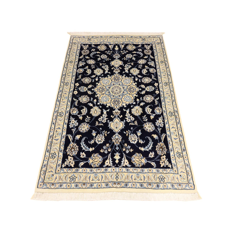Tapis persan - Nain - Royal - 136 x 86 cm - bleu foncé