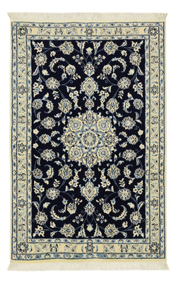 Tapis persan - Nain - Royal - 137 x 88 cm - bleu foncé