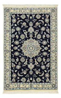 Tapis persan - Nain - Royal - 137 x 88 cm - bleu foncé