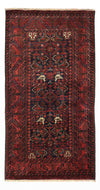 Tapis Belutsch 107x200cm - Tapis oriental - Tapis de couloir / Rouge foncé / 107 x 200 cm Tapis de couloir