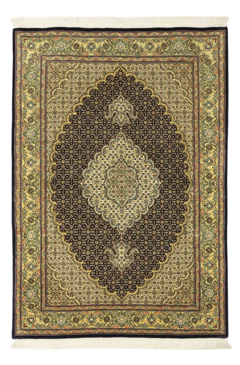 Tapis persan - Tabriz - Royal - 146 x 102 cm - vert foncé