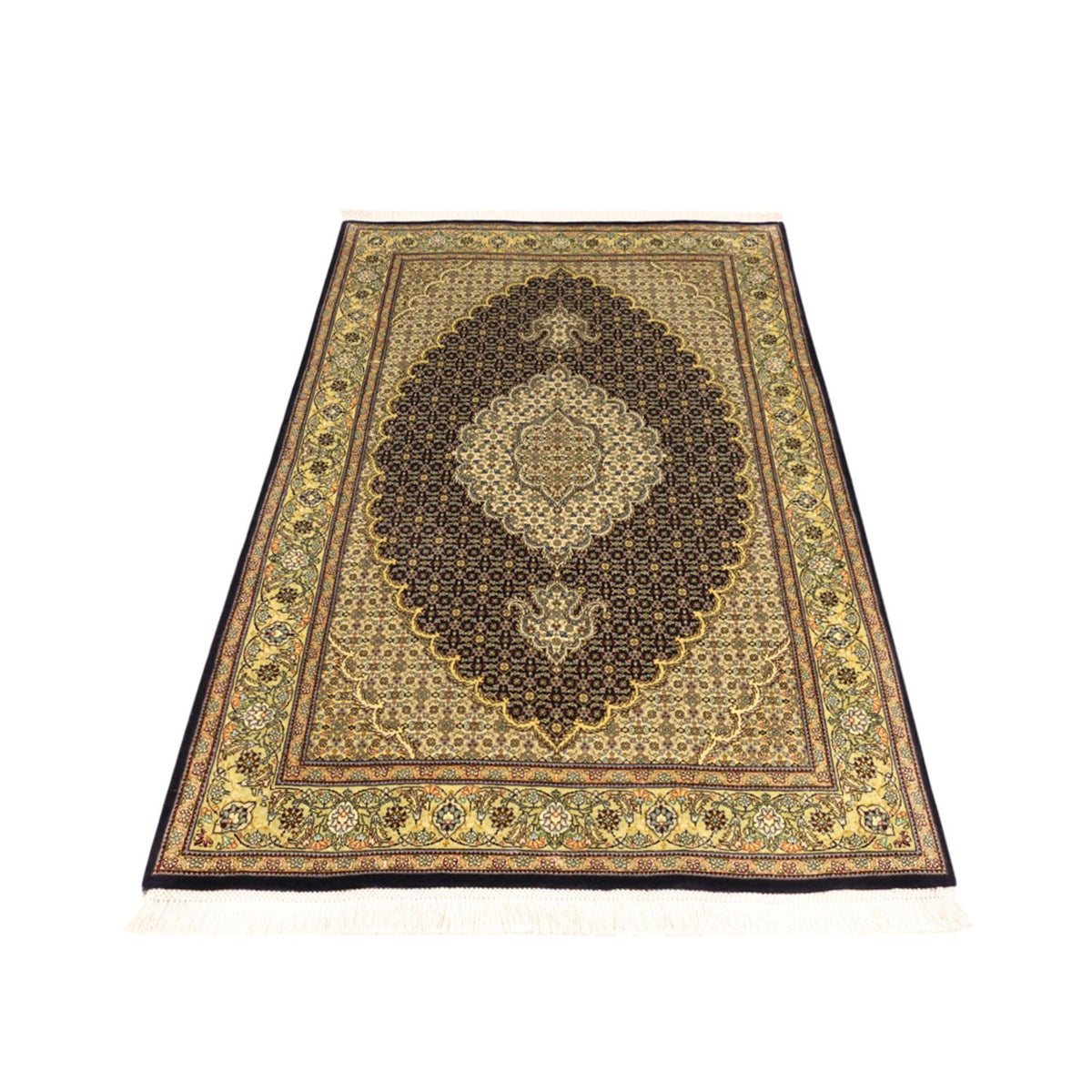 Tapis persan - Tabriz - Royal - 146 x 102 cm - vert foncé