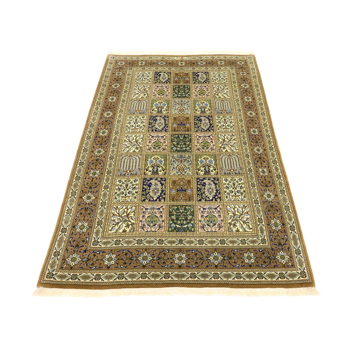 Tapis persan - Ghom - Royal - 154 x 102 cm - vert olive