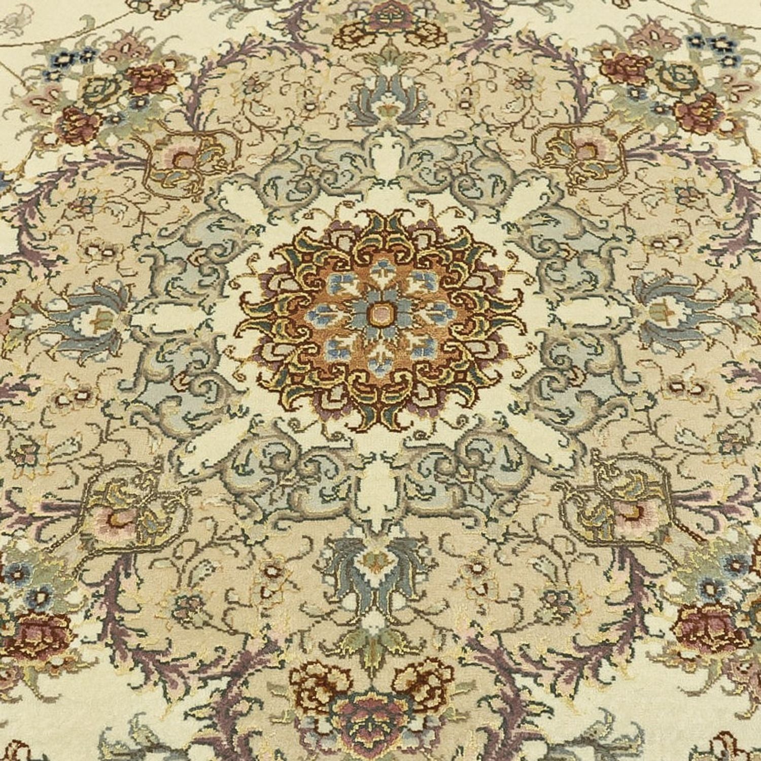 Tapis persan - Tabriz - Royal - Chaîne de soie - 219 x 148 cm - beige