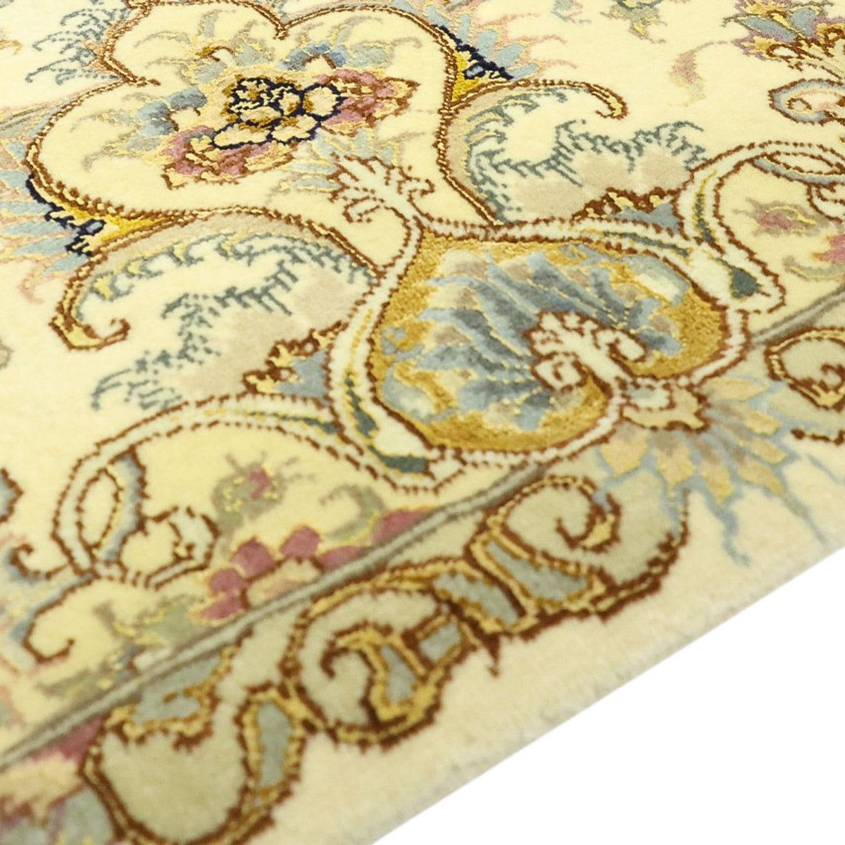 Tapis persan - Tabriz - Royal - Chaîne de soie - 219 x 148 cm - beige
