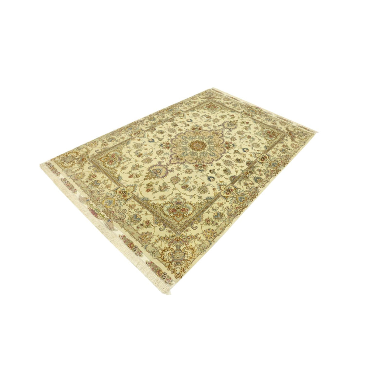 Tapis persan - Tabriz - Royal - Chaîne de soie - 219 x 148 cm - beige