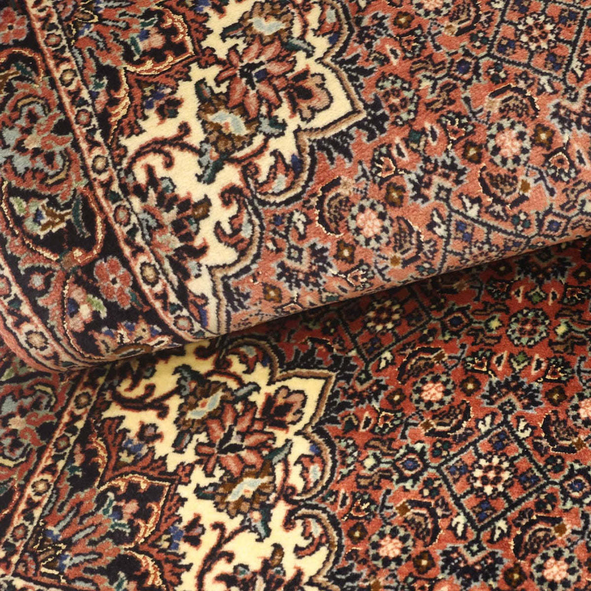 Tapis persan - Bidjar - 144 x 70 cm - rouge foncé