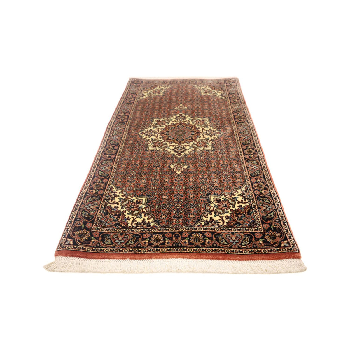 Tapis persan - Bidjar - 144 x 70 cm - rouge foncé