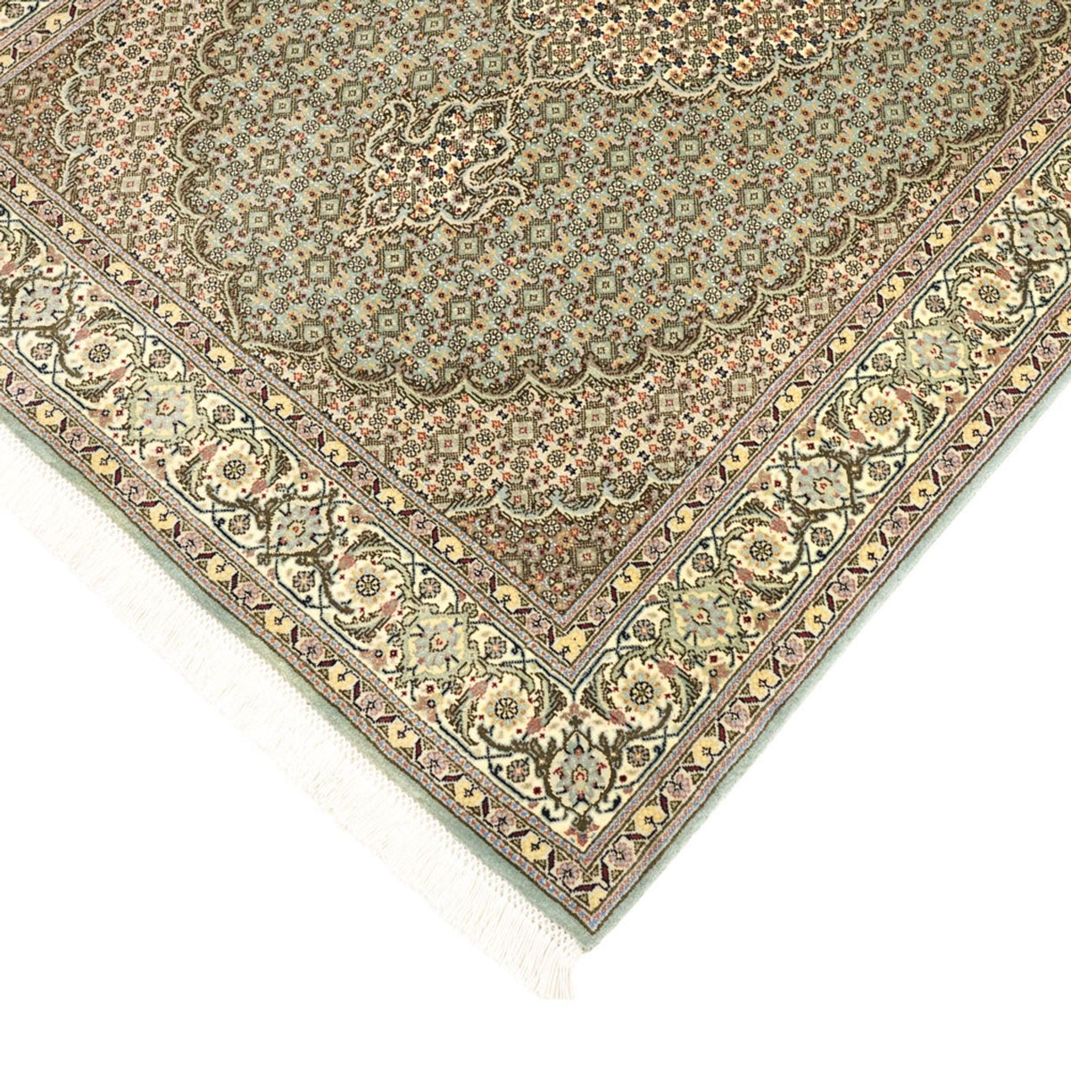 Tapis persan - Tabriz - Royal - 153 x 101 cm - vert olive